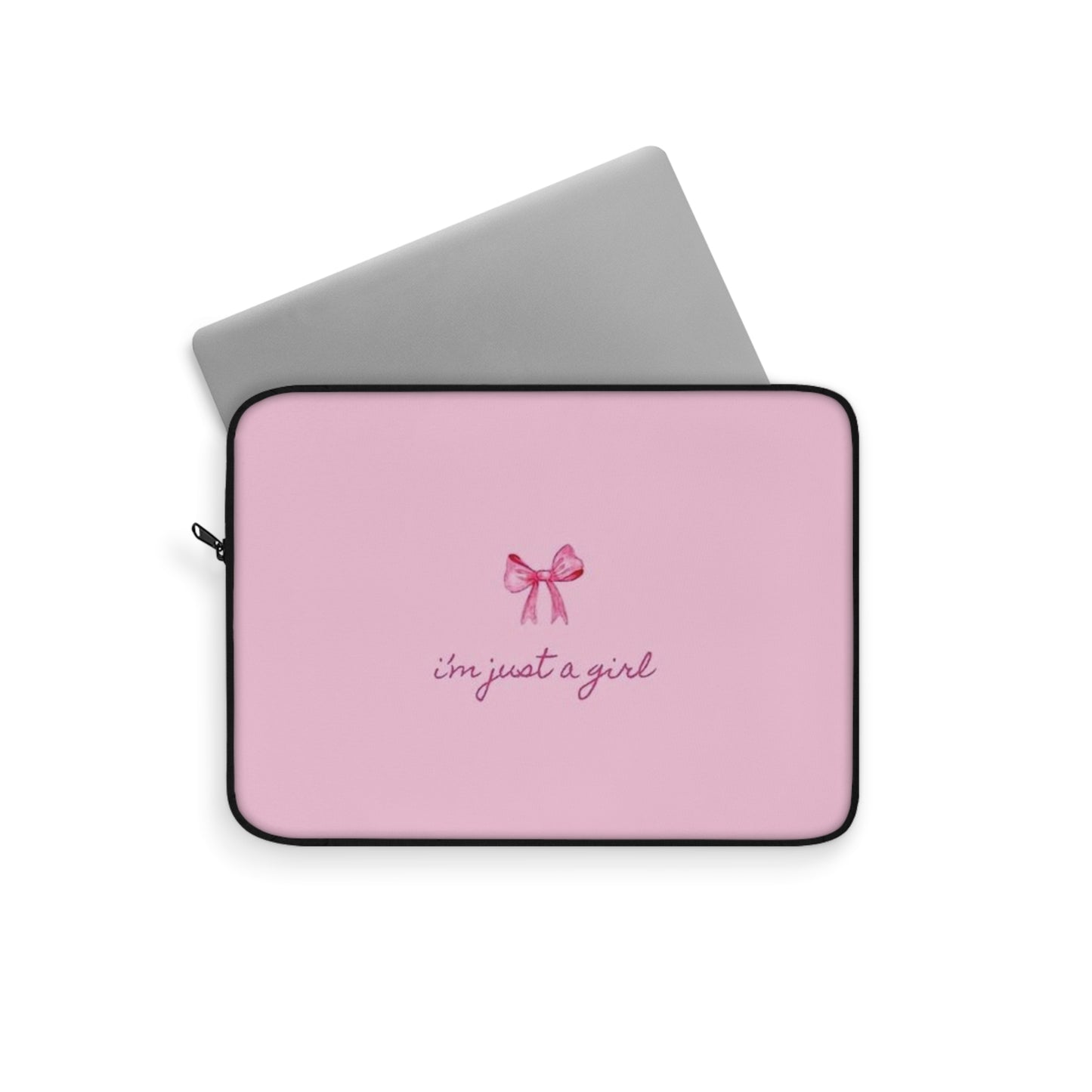 "I'm Just a Girl" Pink Bow Laptop Sleeve