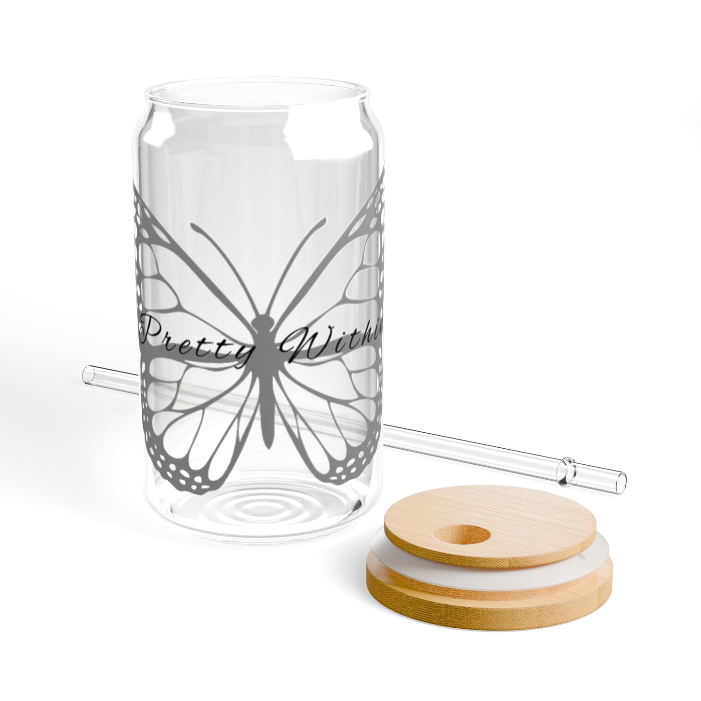 Butterfly Sipper Glass, 16oz