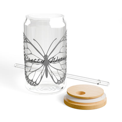 Butterfly Sipper Glass, 16oz