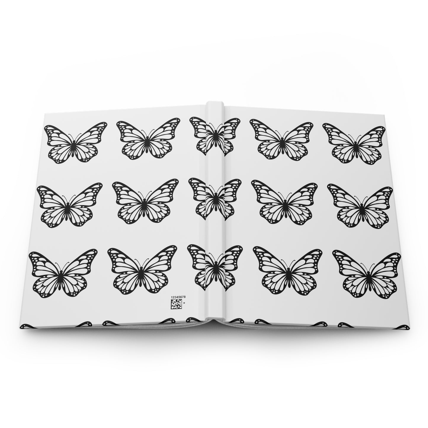 Hardcover Black & White Butterfly Pretty Girl Journal Matte