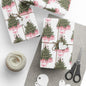 Pink Christmas Gift & Wreath Wrapping Paper