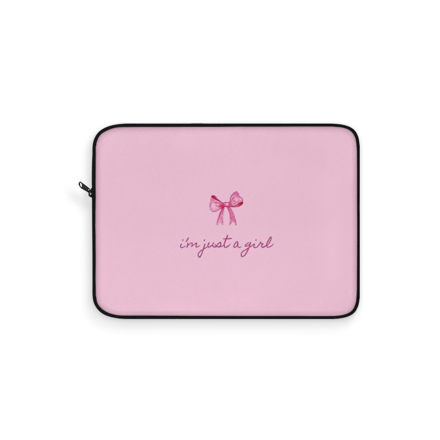 "I'm Just a Girl" Pink Bow Laptop Sleeve