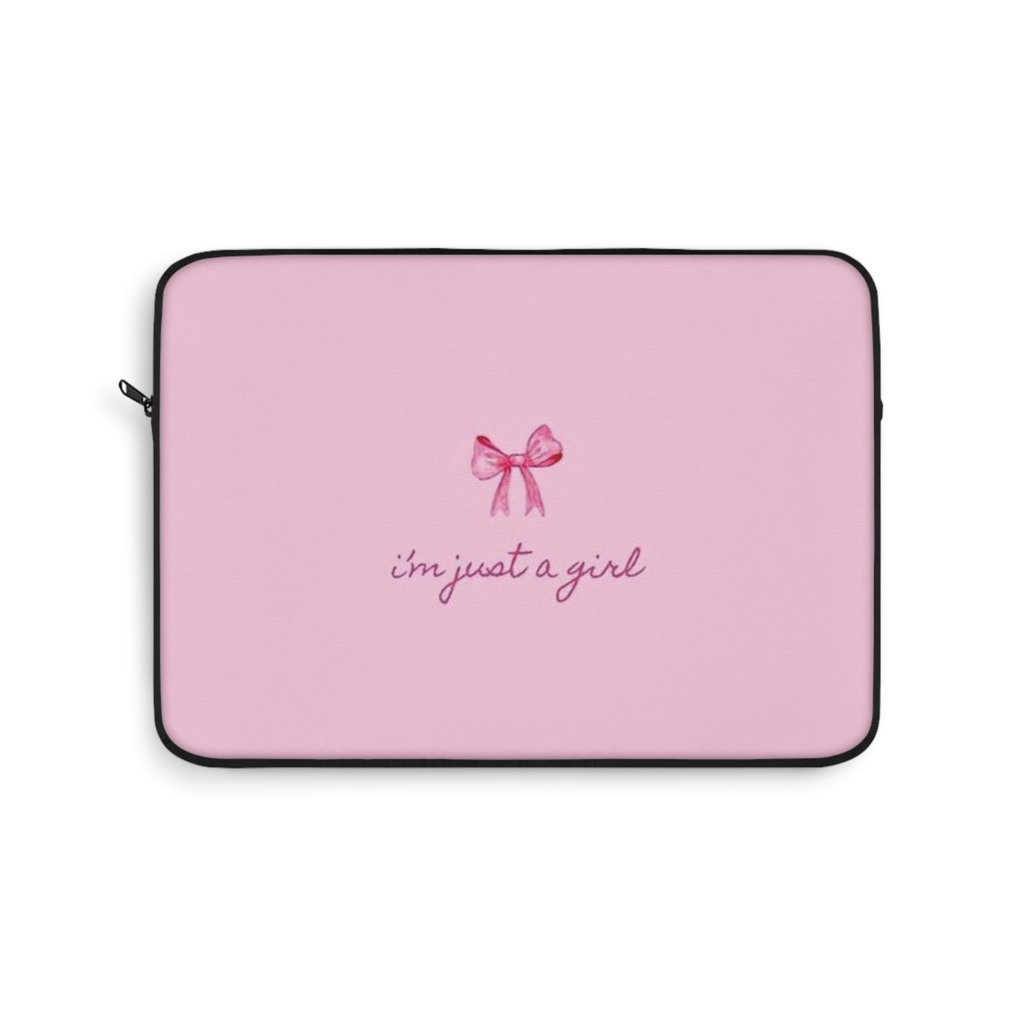 "I'm Just a Girl" Pink Bow Laptop Sleeve