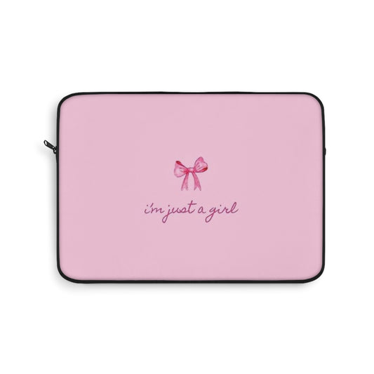 "I'm Just a Girl" Pink Bow Laptop Sleeve
