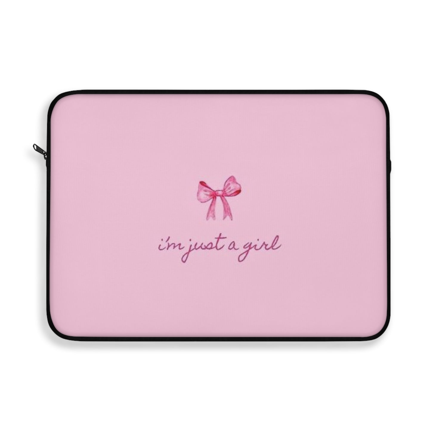 "I'm Just a Girl" Pink Bow Laptop Sleeve