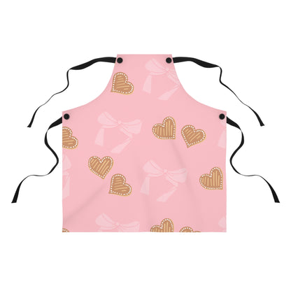 Pink Bows & Gingerbread Heart Apron