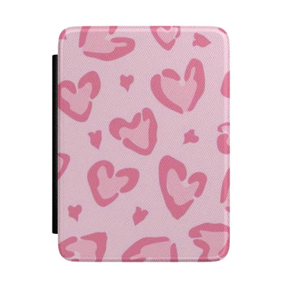Kindle Case Pink leopard hearts