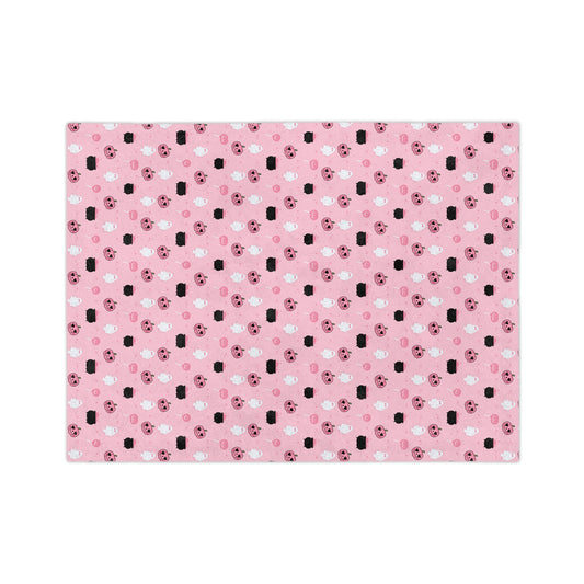 Cozy Pink Cat & Ghost Blanket