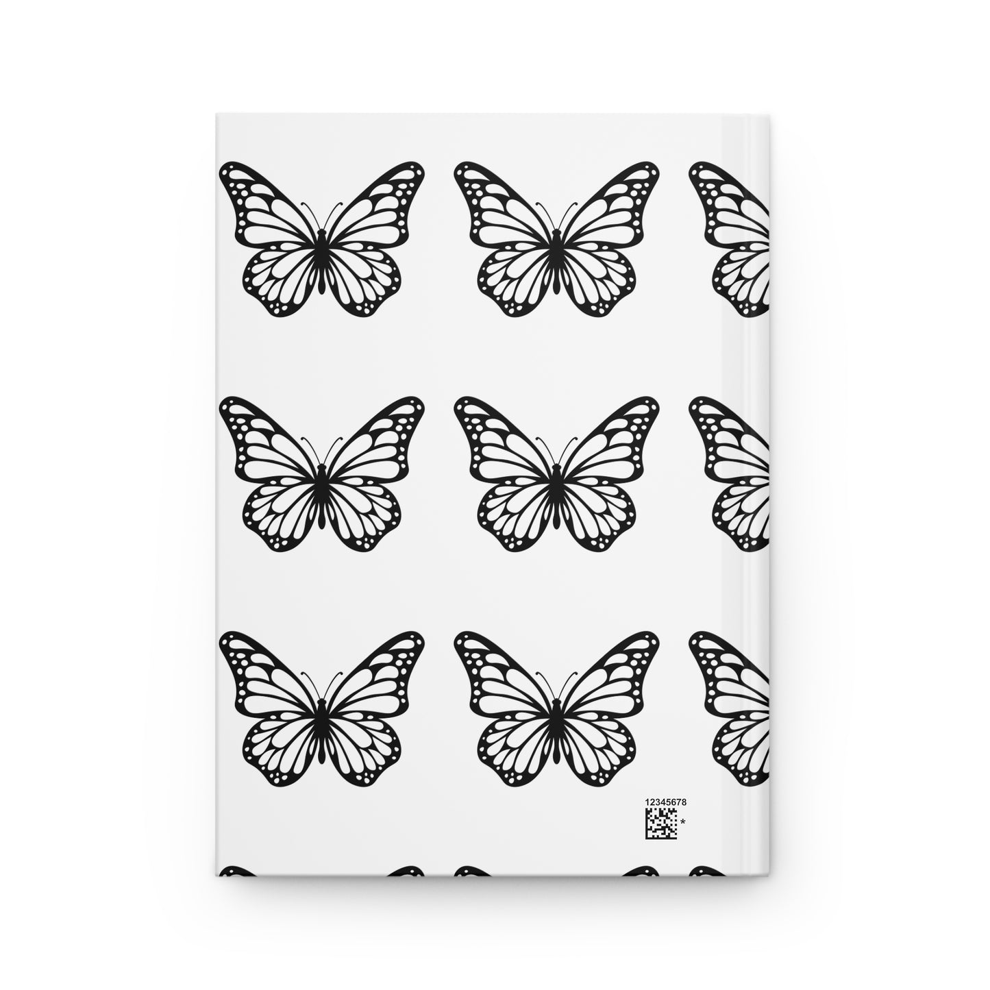 Hardcover Black & White Butterfly Pretty Girl Journal Matte