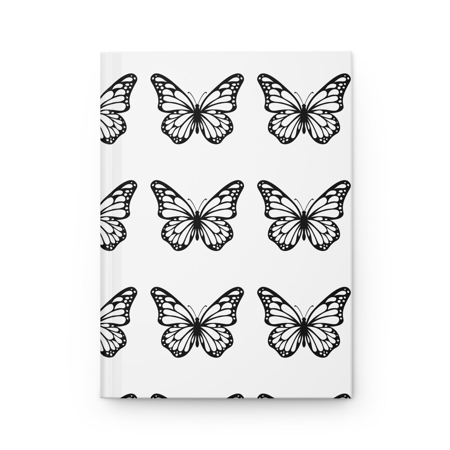 Hardcover Black & White Butterfly Pretty Girl Journal Matte