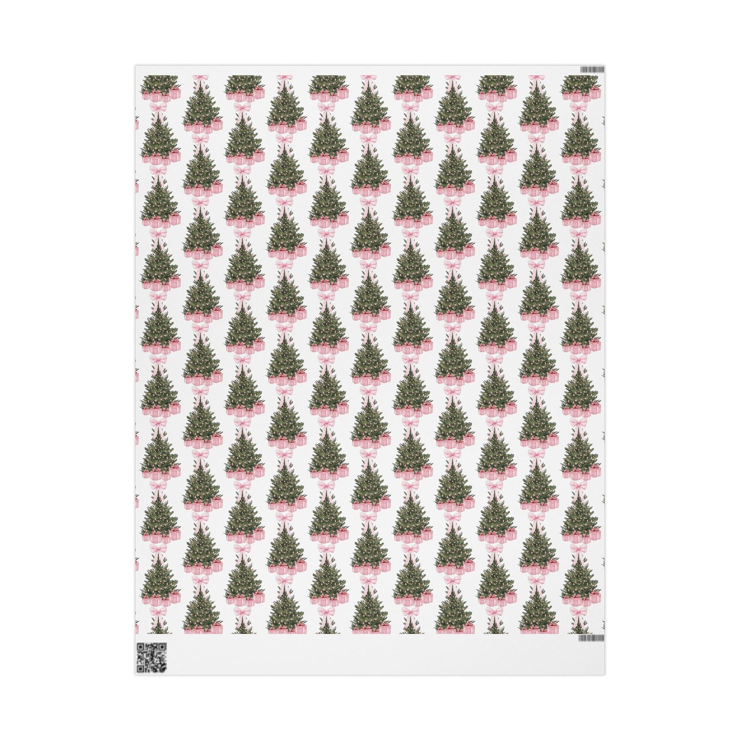 Pink Christmas Gift & Wreath Wrapping Paper