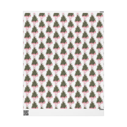 Pink Christmas Gift & Wreath Wrapping Paper